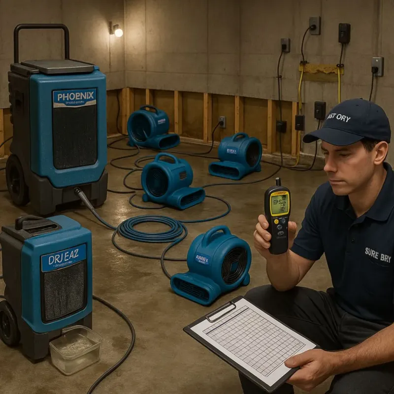 Structural Drying and Dehumidification process in Franklin, IN